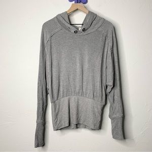 Free People Movement Small Grey Pullover Hoodie Lightweight Relaxed